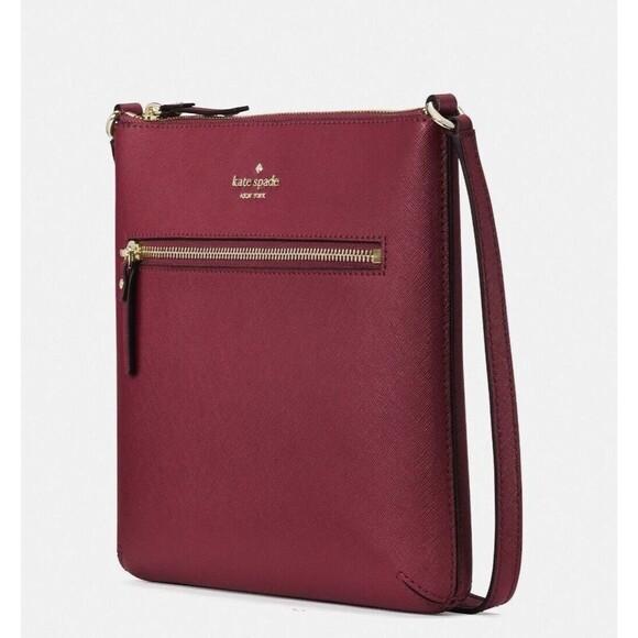 New Kate Spade Rima Laurel Way Crossbody Saffiano Leather Blackberry - Picture 2 of 4
